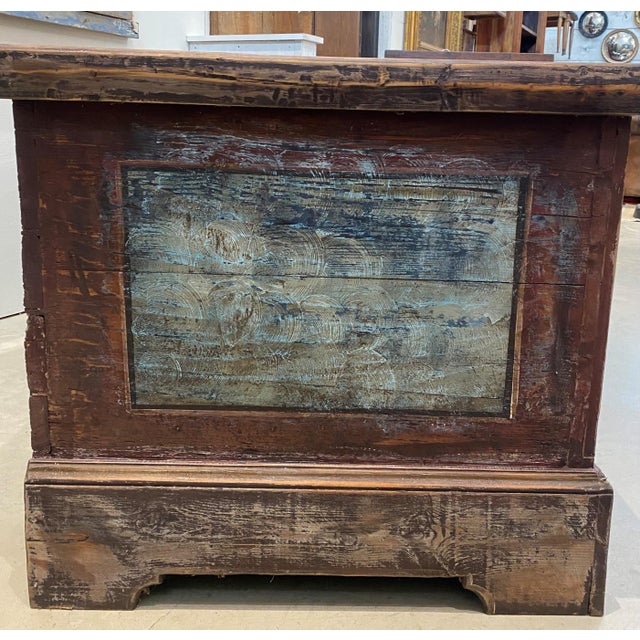 Mid 19th Century Austrian Hand Painted Wood Coffer Trunk Chest Mid 19th Century For Sale - Image 5 of 10