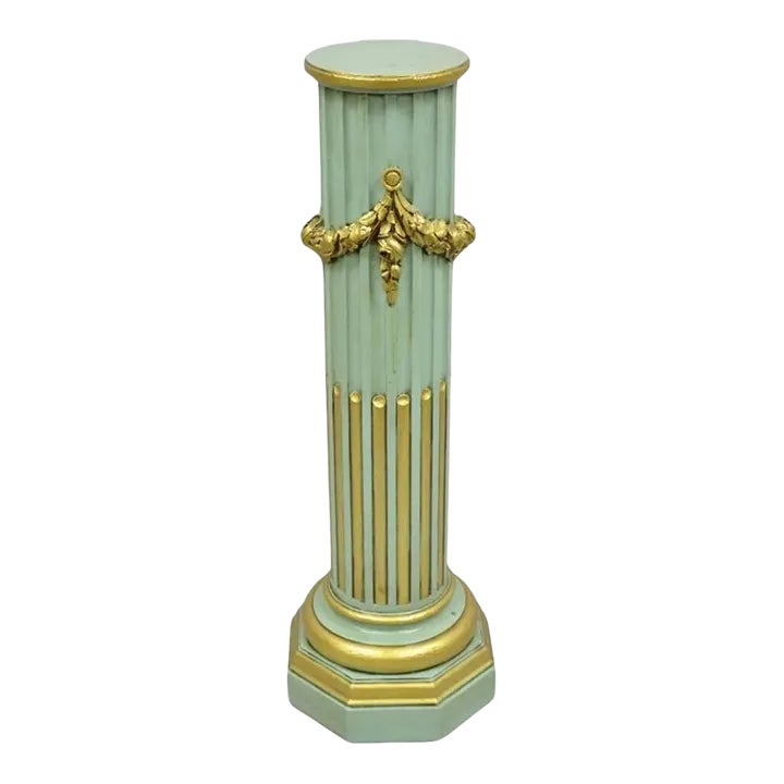1900s Italian Neoclassical French Empire Green & Gold Painted Wooden ...
