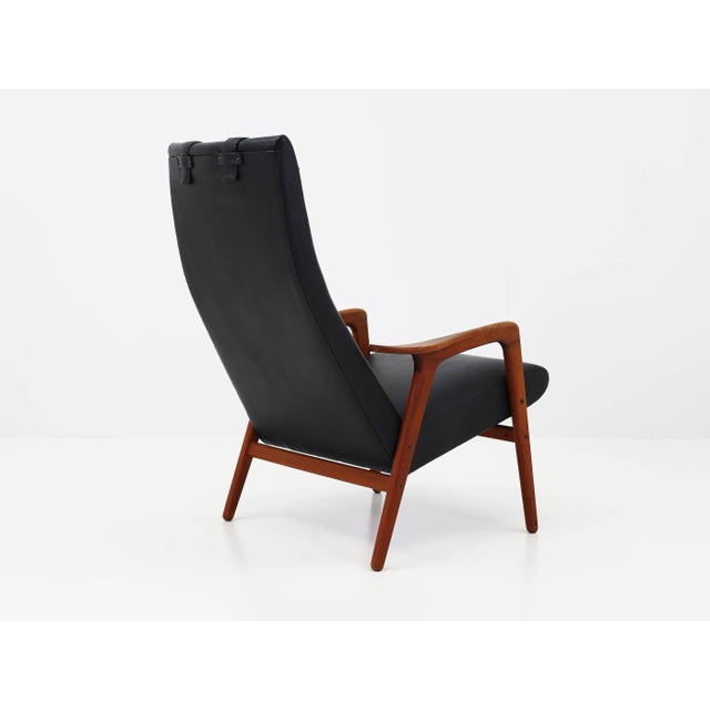 Ruster Lounge Chair by Yngve Ekström in Black Leather, Sweden, 1956 For Sale - Image 6 of 13
