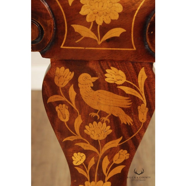 Dutch Marquery Inlaid Mahogany Pair of Armchairs For Sale - Image 10 of 13