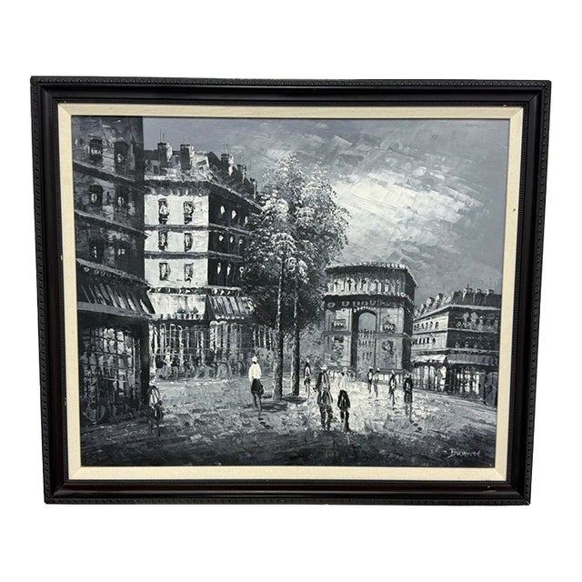 Late 20th Century Caroline Burnett "Arc De Triomphe" Original Oil Painting, Framed For Sale