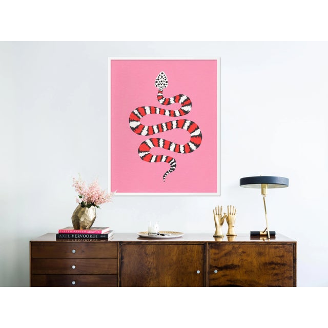 Contemporary Strawberry Chiffon by Willa Heart in White Frame, Medium Art Print For Sale - Image 3 of 4