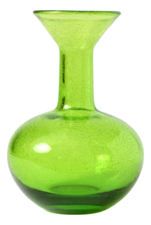 Vintage Green Bubble Glass Vase from Baccarat, 1990s