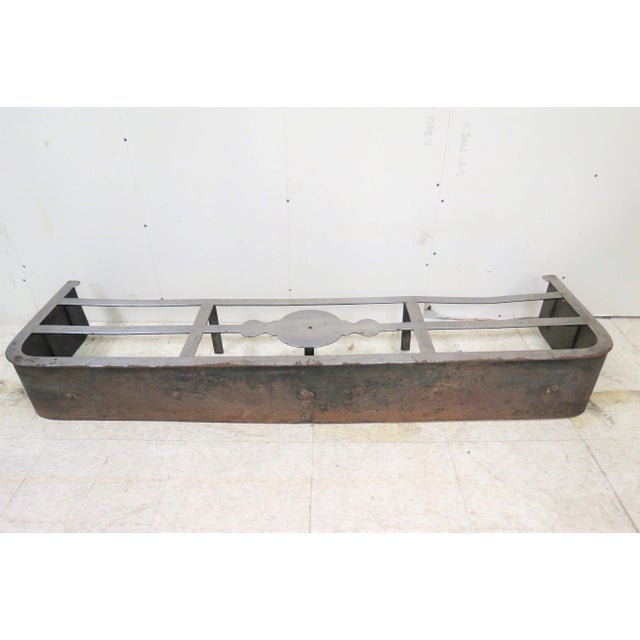 Antique English Heavy Metal Fireplace Fender For Sale - Image 11 of 11