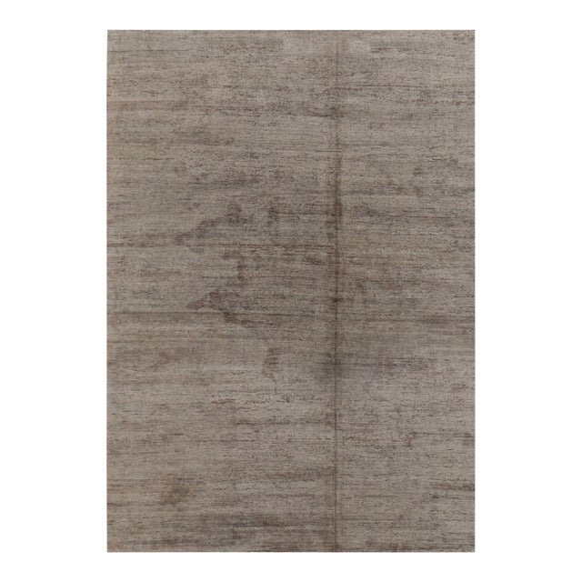 Rug & Kilim’s Modern Textural Rug in Neutral Taupe and Gray Tone-on-Tone -12x17 For Sale
