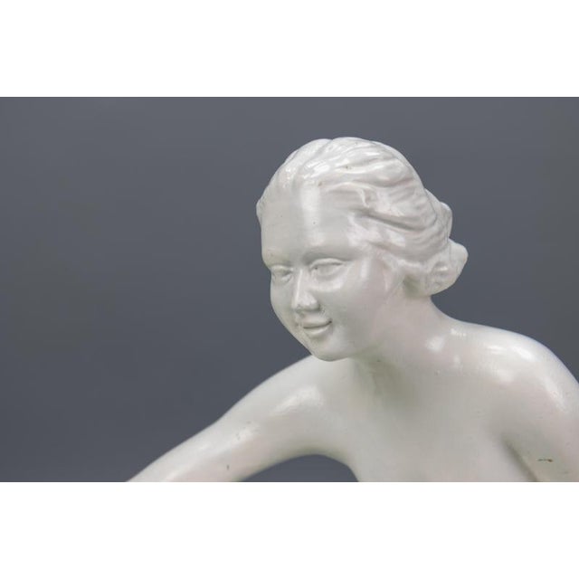 Mid-Century White Ceramic Figurative Sculpture, ca. 1950s For Sale - Image 4 of 18