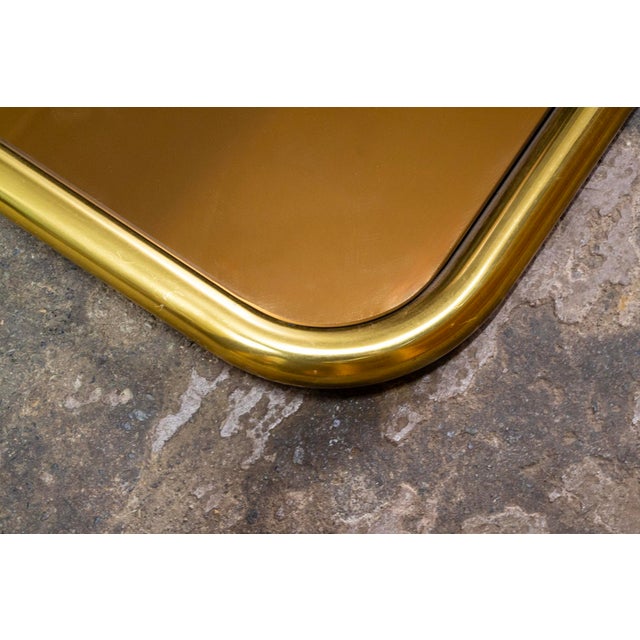 Vintage Italian Mirror with Gold Anodized Aluminum Frame, 1970s For Sale - Image 3 of 5