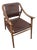 Alfonso Marina Montholier Leather Wood Chair For Sale