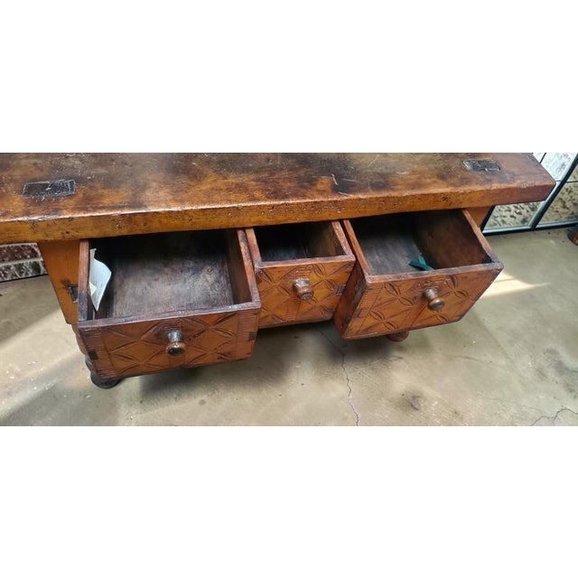 18th Century Antique 18c British Colonial Rustic Side Table For Sale - Image 5 of 6