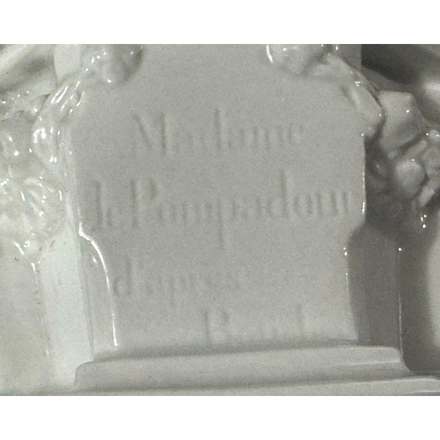 Antique Victorian 13" Figural Bust Porcelain Statue Madame Le Pompadour For Sale - Image 12 of 12