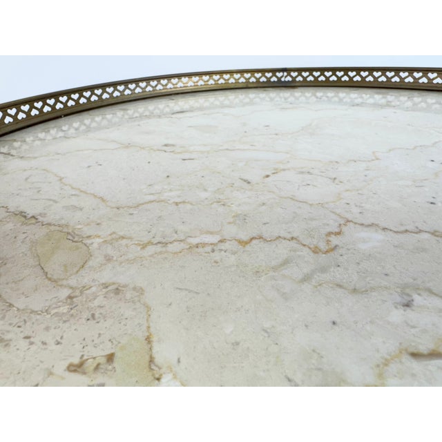 Vintage Mid 20th Century Louis XVI Style Mahogany Marble Top Guéridon Side Table For Sale - Image 11 of 13
