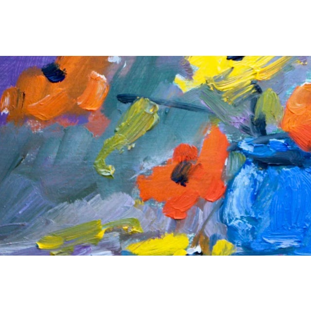 Quiet Places & Still Life — Abstract Floral Original oil painting by L. Haas, 7 x 5 in unframed prepared masonite panel,...