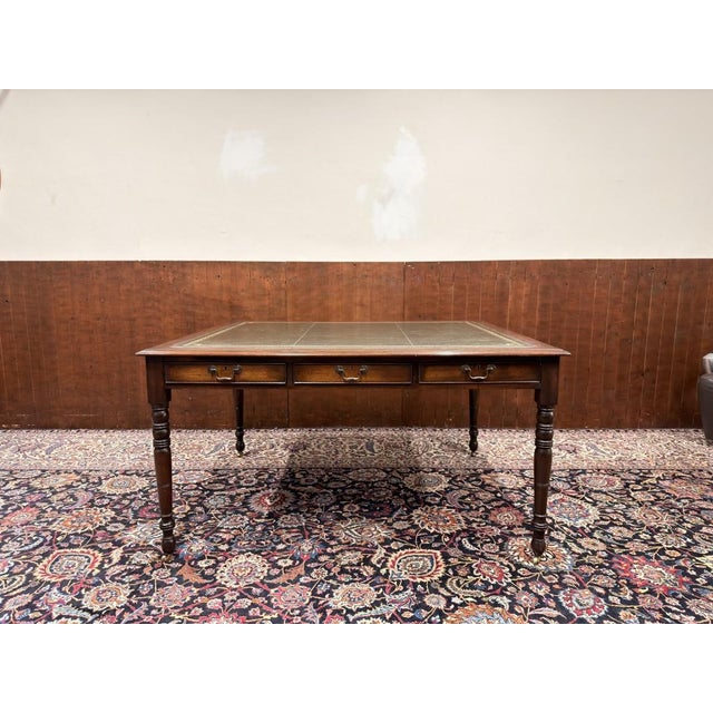 English Chesterfield Writing Desk in Oak For Sale - Image 3 of 17