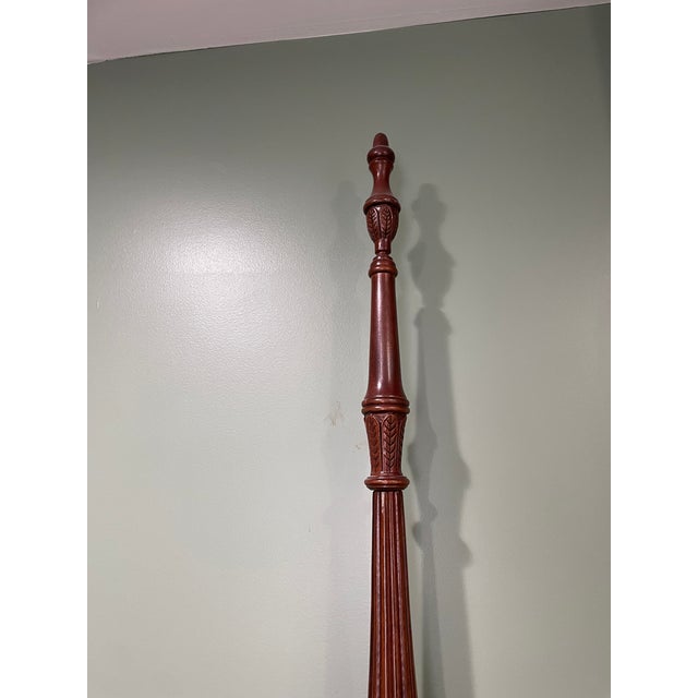 Brown Vintage Thomasville Mahogany Collection Queen Size Rice-Post Bed For Sale - Image 8 of 17