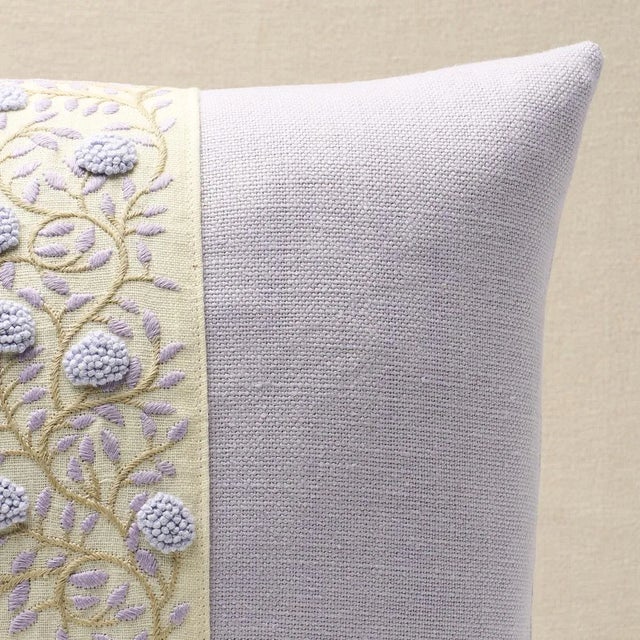 Schumacher Schumacher Ashoka Lumbar Pillow In Lilac & Cream For Sale - Image 4 of 4