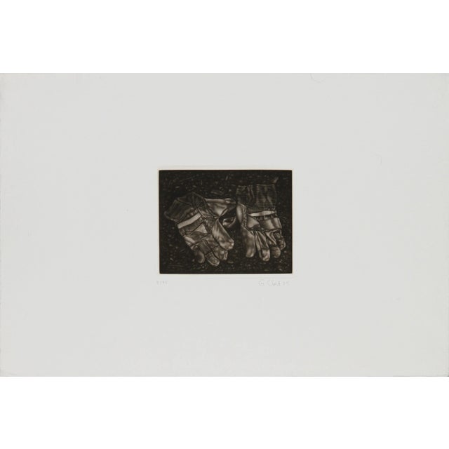 Artist: Gerde Ebert, German (1947 - ) Title: Pair of Gloves Year: 1975 Medium: Mezzotint, signed and numbered in pencil...