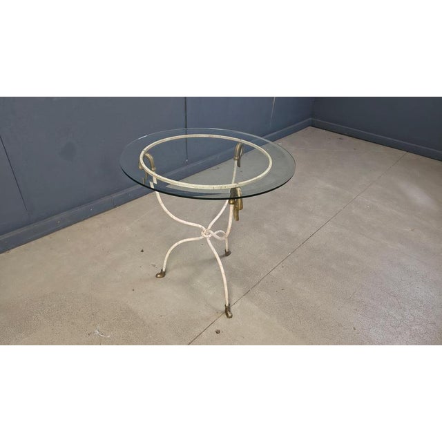 Mid-Century Italian Swan Side Table with Glass, 1970s For Sale - Image 4 of 10