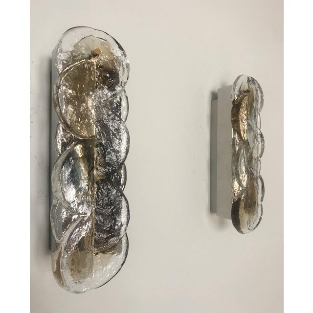 Mid-Century Modern Mid-Century Modern Austrian Citrus Wall Sconces in Murano Glass from Kalmar, 1970s, Set of 7 For Sale - Image 3 of 18