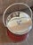 Metal Vintage Red Tartan / Plaid Chrome Lion Crest Ice Bucket For Sale - Image 7 of 8