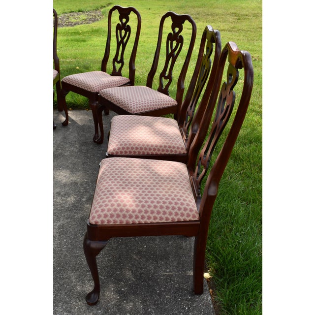 Vtg. Pennsylvania House Set of Eight Solid Mahogany Queen Anne Dining Chairs For Sale - Image 16 of 17