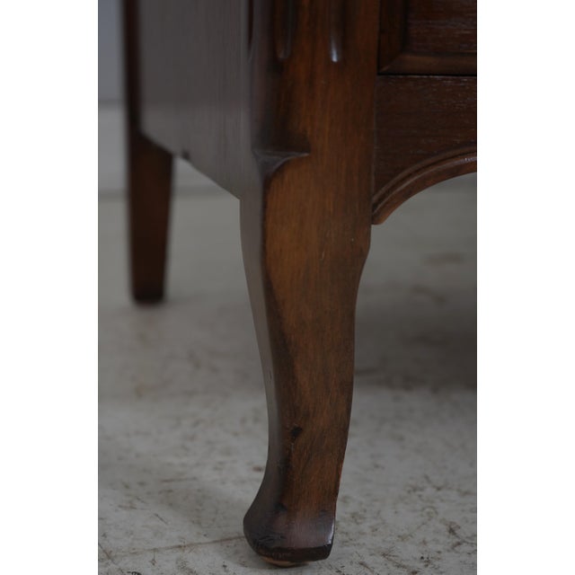Vintage French Country Walnut Finish Low Dresser For Sale - Image 12 of 17