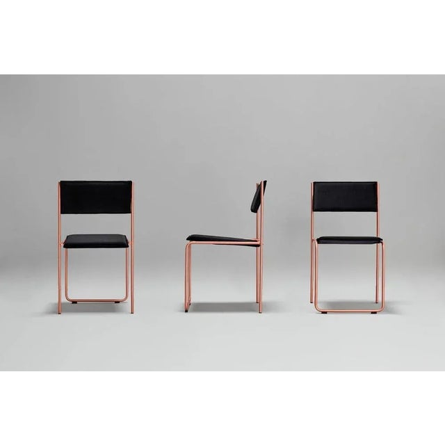 Set of Trampolín Chairs in Black & Copper by Pepe Albargues For Sale - Image 6 of 8