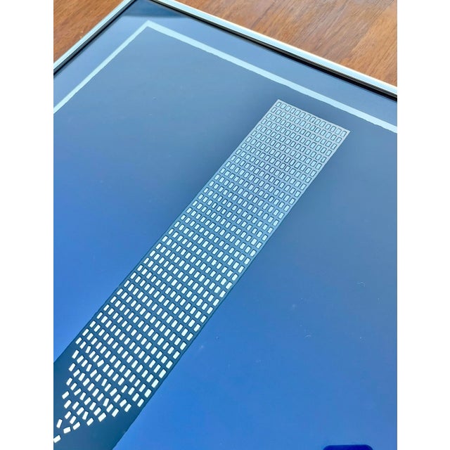 Metal Vintage Michel Granger "Editions Marque" Framed Foil Print Poster. For Sale - Image 7 of 13