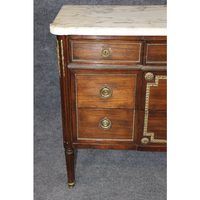 Maison Jansen Louis XVI Style Marble Top Bronze Mounted Commode For Sale - Image 11 of 13