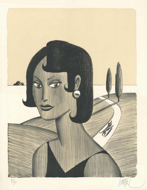 Jacques de Loustal, Route Côtière, 2017, Lithograph