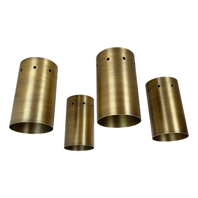 Minimalist Brass Hole Pattern Tube Wall Sconces, Italy, 1970s, Set of 2 For Sale