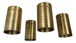 Minimalist Brass Hole Pattern Tube Wall Sconces, Italy, 1970s, Set of 2