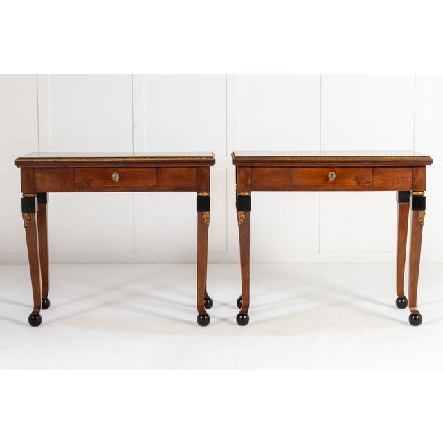 Antique Italian Walnut Card Tables, 1800s, Set of 2 For Sale - Image 11 of 11