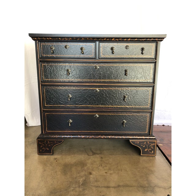 Baker Furniture Italian Style Black Crackle Finish Dresser Chairish