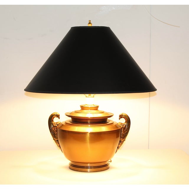 Vintage Brass Swan Head Table Lamp For Sale In Fayetteville, AR - Image 6 of 6