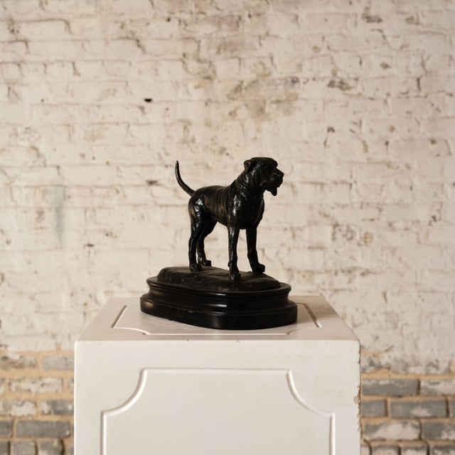 French 19th Century French Bronze Dog Statue For Sale - Image 3 of 3