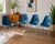 Mid-Century Modern Vintage Mid-Century Modern Blue Fiberglass Shell Chairs, Chrome Legs, Set of Four For Sale - Image 3 of 18