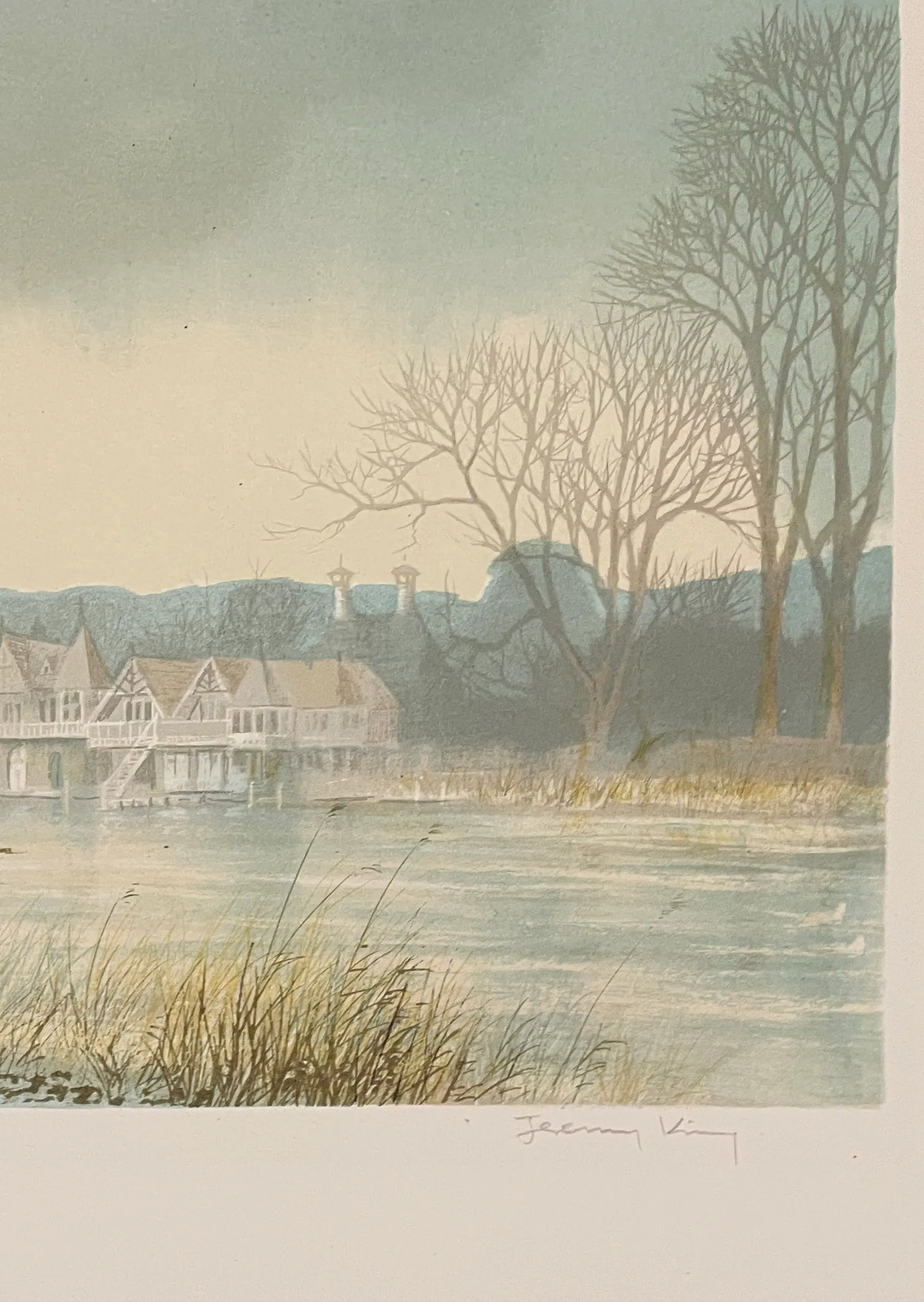 Jeremy King Henley on Thames Lithograph | Chairish
