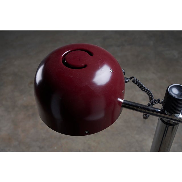 1970s Chrome and Bordeaux Floor Lamp by Enrique Franch for Metalerte, 1970s For Sale - Image 5 of 11