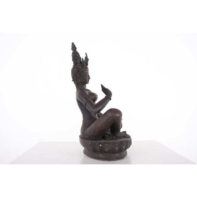 19th Century Copper Alloy Statue of a Nepalese Female Deity For Sale - Image 4 of 6