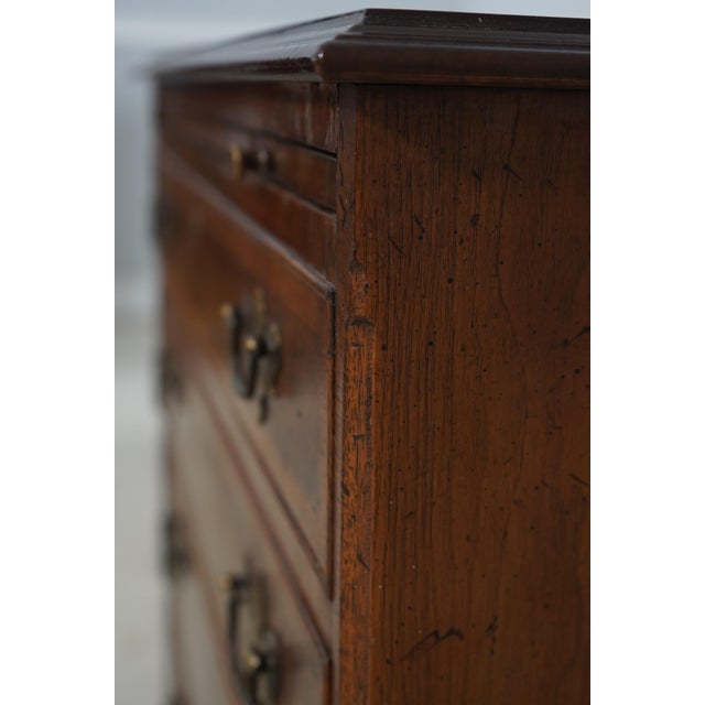 Baker Burl Walnut English Style Bachelors Chest For Sale - Image 16 of 17