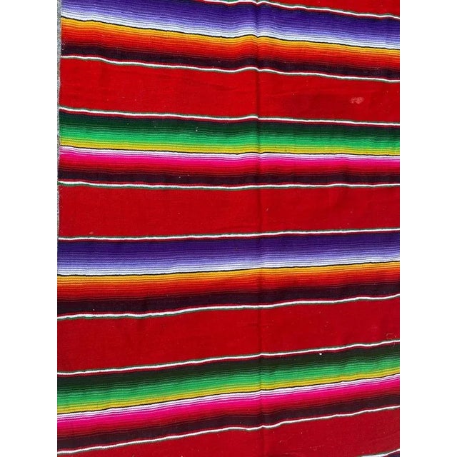 Vintage Hand Woven Colorful Runner For Sale - Image 4 of 16