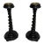 Global Views Barley Twist Wood Candleholders, Pair For Sale