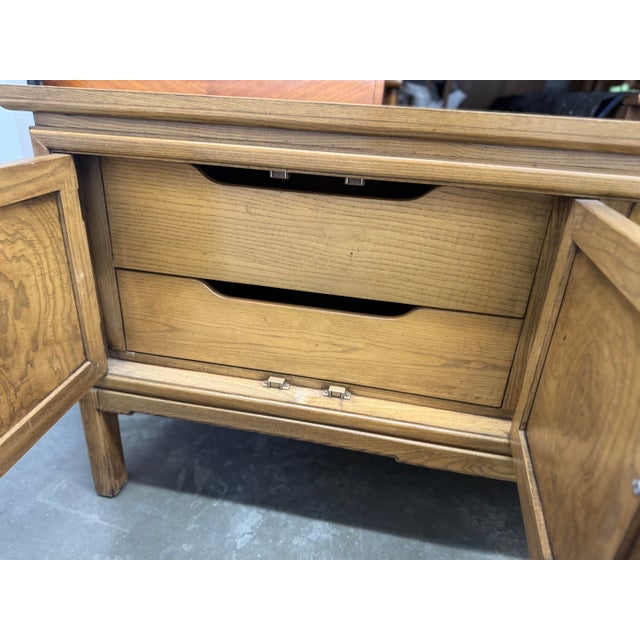 Mid 20th Century Mid 20th Century Burl Walnut Four Door Sideboard Credenza by Thomasville For Sale - Image 5 of 12