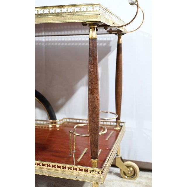 Vintage Bar Table in Mahogany and Brass, 1970 For Sale - Image 12 of 18