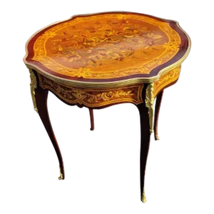 Louis XV Marquetry Side Table in Beechwood with Bronze Gilt