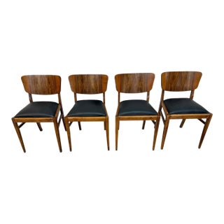 Mid-Century Modern Low Back Rosewood Dining Chairs - Set of 4 For Sale