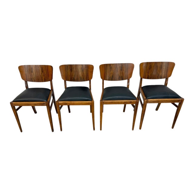 Mid-Century Modern Low Back Rosewood Dining Chairs - Set of 4 For Sale