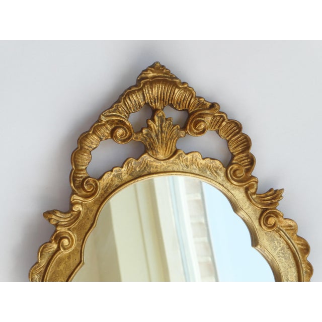 Baroque Vintage Gold French Baroque Mirror, 1960s For Sale - Image 3 of 9