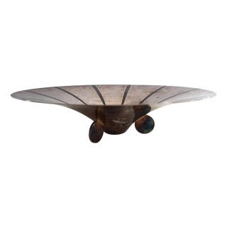 Bauhaus Sculptural Ikora Bowl in Silver-Plated Brass by Paul Haustein for WMF, 1930s For Sale