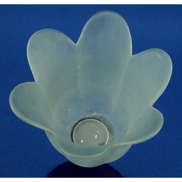 Tulip-Shaped Blue and White Murano Opaline Glass Vase by Alfedo Barbini, Italy, 1950s For Sale - Image 11 of 18